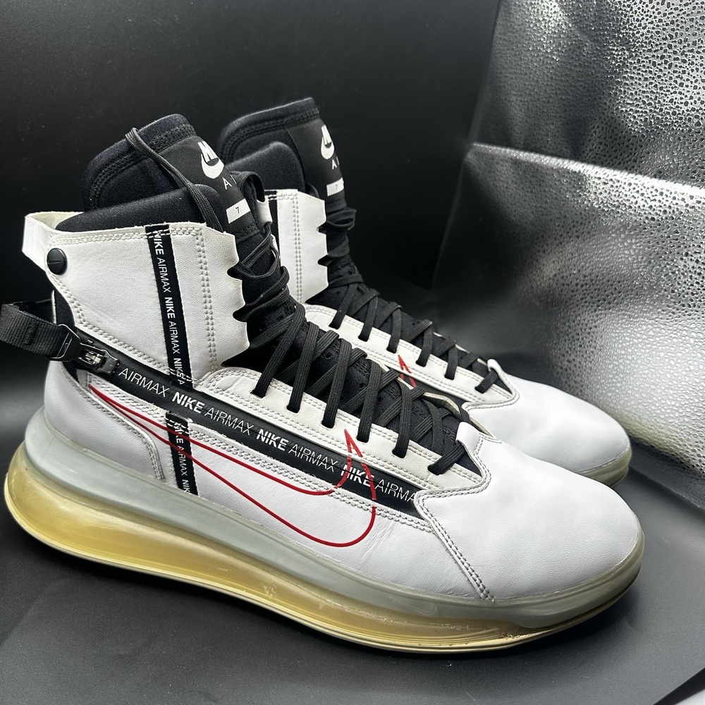 Nike Men's Air Max 720 Saturn White Black Zipper Varsity Clear Size 12 EUR 46